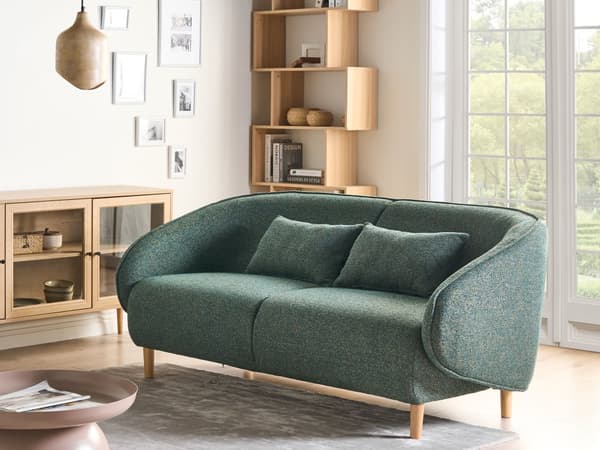 Moderne 4-seters Stuegruppe Stoff Grønn Sofa Lenestol Stuesett