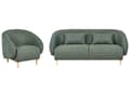Miniatyrbilde 5 av 11: Moderne 4-seters Stuegruppe Stoff Grønn Sofa Lenestol Stuesett