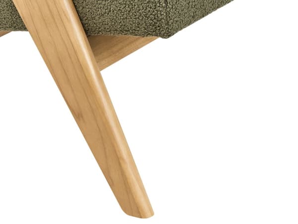 2 seters Sofa Grønn og Lysebrun Boucle Polstring Retro Design Treben Stue