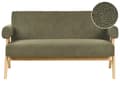 Miniatyrbilde 1 av 11: 2 seters Sofa Grønn og Lysebrun Boucle Polstring Retro Design Treben Stue