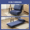 Miniatyrbillede 4 af 10: Rootz 2 -i -1 sovende lænestol - gæsteseng - konvertibel sofa - justerbar nakkestøtte - pladssparer - 82 cm x 89 cm x 83 cm - Blå