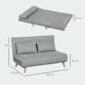 Miniatyrbild 3 av 10: Rootz 2 -sits soffa - Relax soffa - soffa med sömnfunktion - Velvet Optics, inkl. 2 kuddar, 130 x 78 x 79 cm, grå
