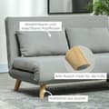 Miniatyrbild 7 av 10: Rootz 2 -sits soffa - Relax soffa - soffa med sömnfunktion - Velvet Optics, inkl. 2 kuddar, 130 x 78 x 79 cm, grå