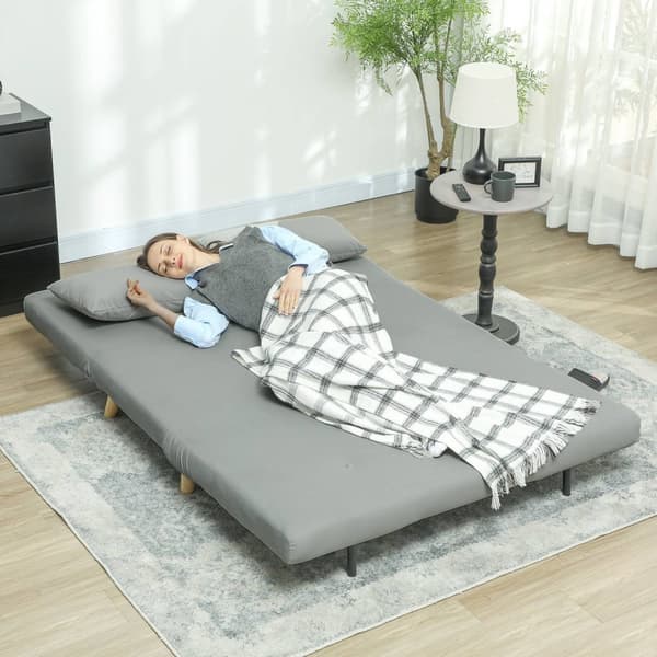 Rootz 2 -sits soffa - Relax soffa - soffa med sömnfunktion - Velvet Optics, inkl. 2 kuddar, 130 x 78 x 79 cm, grå