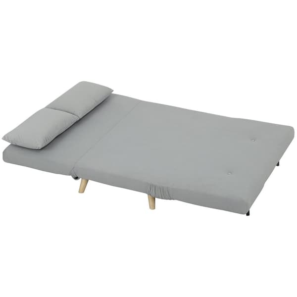 Rootz 2 -sits soffa - Relax soffa - soffa med sömnfunktion - Velvet Optics, inkl. 2 kuddar, 130 x 78 x 79 cm, grå