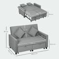 Miniatyrbild 3 av 10: Rootz 4 -i -1 soffa - Justerbar soffa - Soffbädd - Velvet Tyg & kuddar - 140,5 cm x 90,5 cm x 89 cm - Förbättra elegans