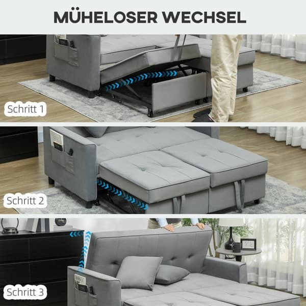 Rootz 4 -i -1 soffa - Justerbar soffa - Soffbädd - Velvet Tyg & kuddar - 140,5 cm x 90,5 cm x 89 cm - Förbättra elegans