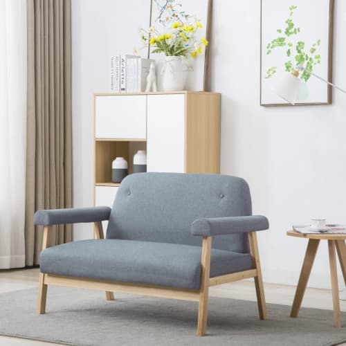 Soffa 2-sits tyg ljusgrå