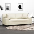 Miniatyrbild 1 av 2: 2-sits soffa med prydnadskuddar gräddvit 140 cm konstläder