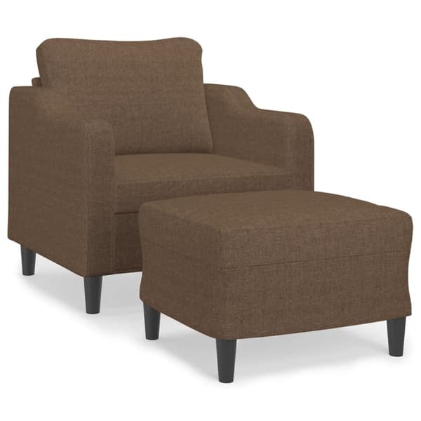 Fåtölj med fotpall Brun 60 cm tyg