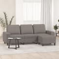 Miniatyrbild 1 av 2: 3-sitssoffa med fotpall taupe 180 cm tyg