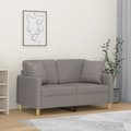 Miniatyrbild 1 av 2: 2-sits soffa med prydnadskuddar taupe 120 cm tyg