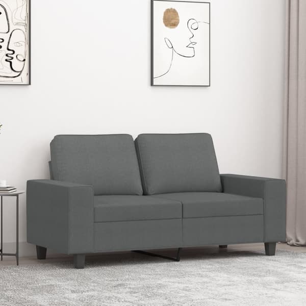 Soffa 2-sits mörkgrå 120 cm tyg