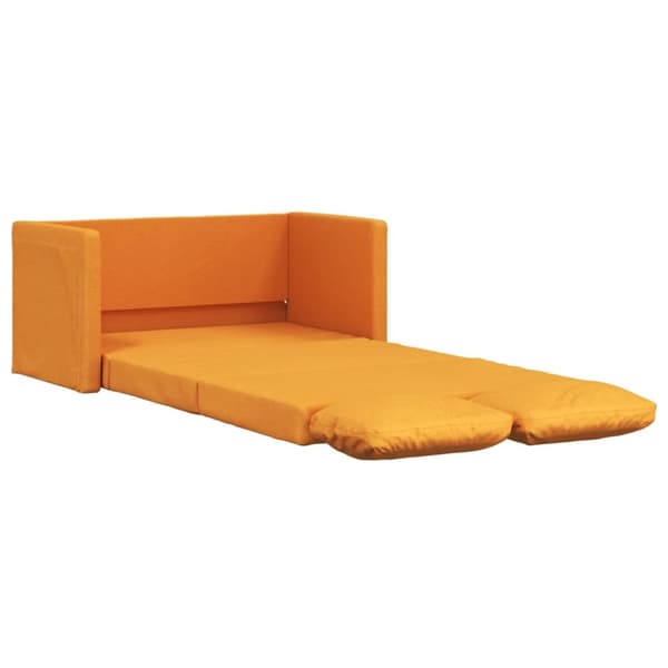 Golvbäddsoffa 2-i-1 mörkgul 112x174x55 cm tyg