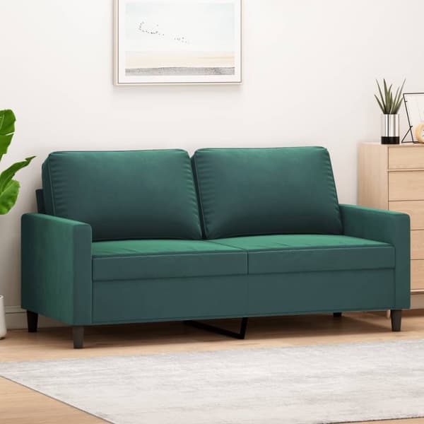 Soffa 2-sits mörkgrön 140 cm sammet