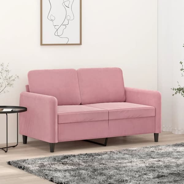 Soffa 2-sits rosa 120 cm sammet