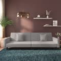 Miniatyrbild 1 av 2: Bäddsoffa 2-sits med två kuddar ljusgrå sammet