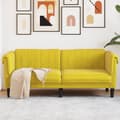 Miniatyrbild 1 av 2: Soffa 2-sits gul sammet