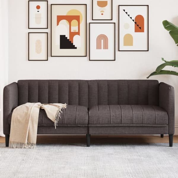 Soffa 2-sits mörkbrun tyg