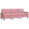 Miniatyrbild 2 av 2: 3-sitssoffa rosa 210 cm sammet