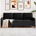 Miniatyrbild 1 av 2: 3-sitssoffa svart 180 cm sammet