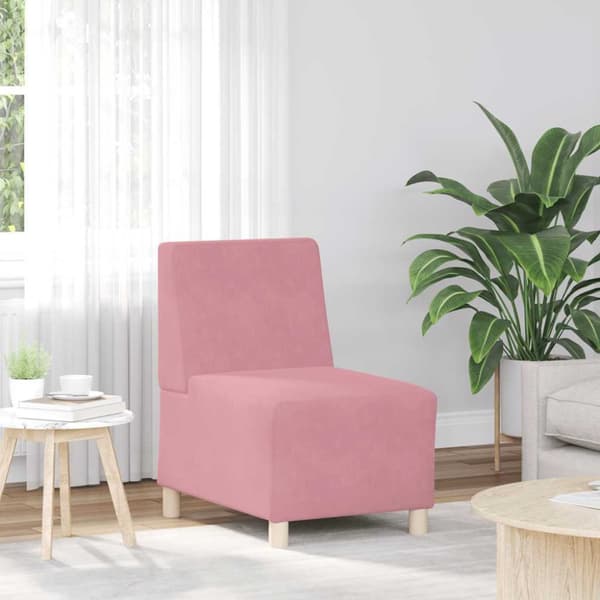 Soffstol rosa 55 cm sammet