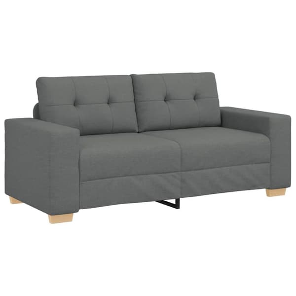 Loveseat soffa mörkgrå 140 cm tyg