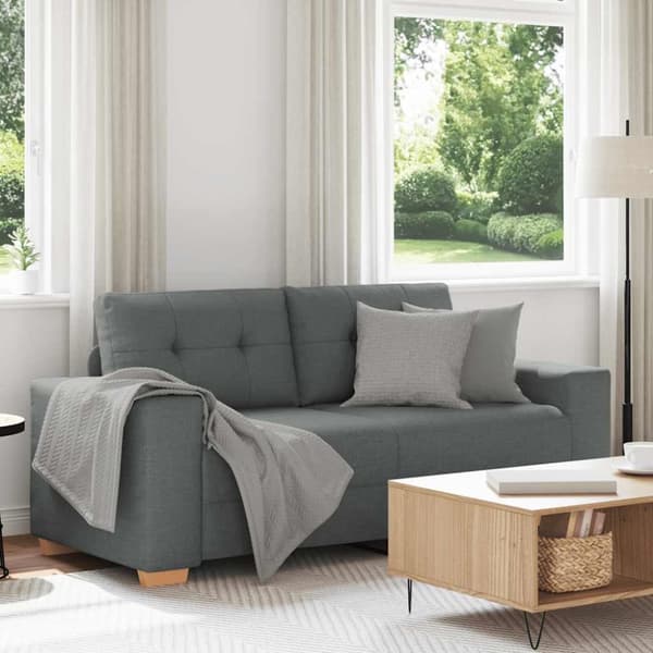 Loveseat soffa mörkgrå 140 cm tyg