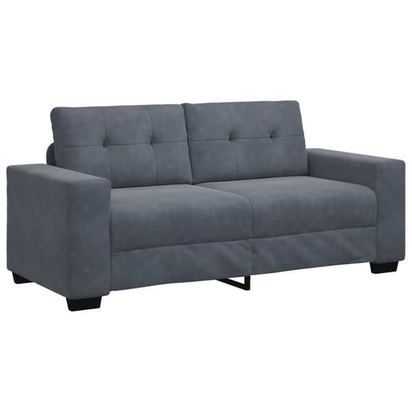 Loveseat soffa mörkgrå 140 cm sammet