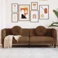 Miniatyrbild 1 av 2: Soffa med kuddar 3-sits brun konstmocka