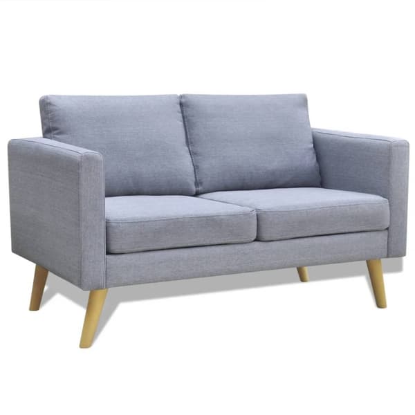 Soffa 2-sits tyg ljusgrå