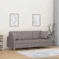 Miniatyrbild 1 av 2: 3-sitssoffa med prydnadskuddar taupe 180 cm tyg