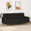 Miniatyrbild 1 av 2: 3-sitssoffa svart 180 cm tyg