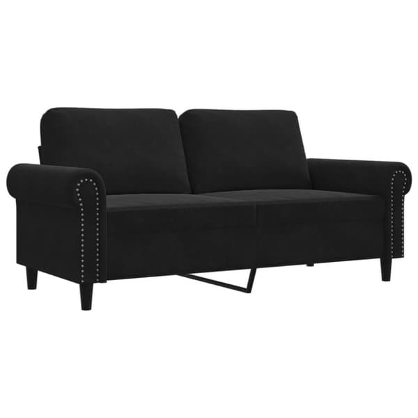 Soffa 2-sits svart 140 cm sammet