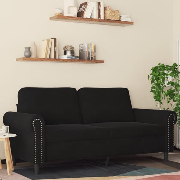 Soffa 2-sits svart 140 cm sammet