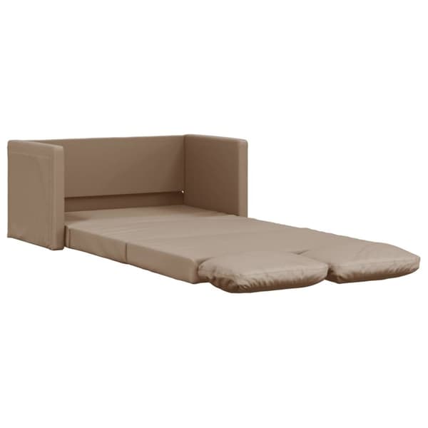 Golvbäddsoffa 2-i-1 cappuccino 112x174x55 cm konstläder