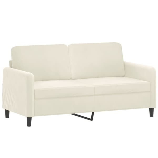 Soffa 2-sits gräddvit 140 cm sammet