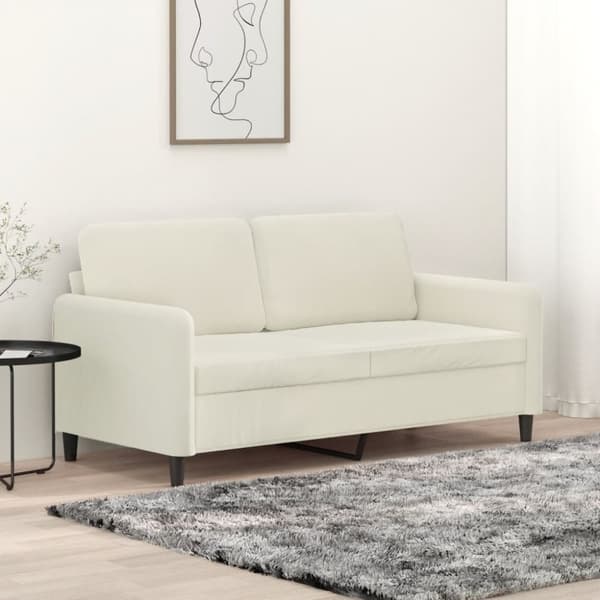 Soffa 2-sits gräddvit 140 cm sammet