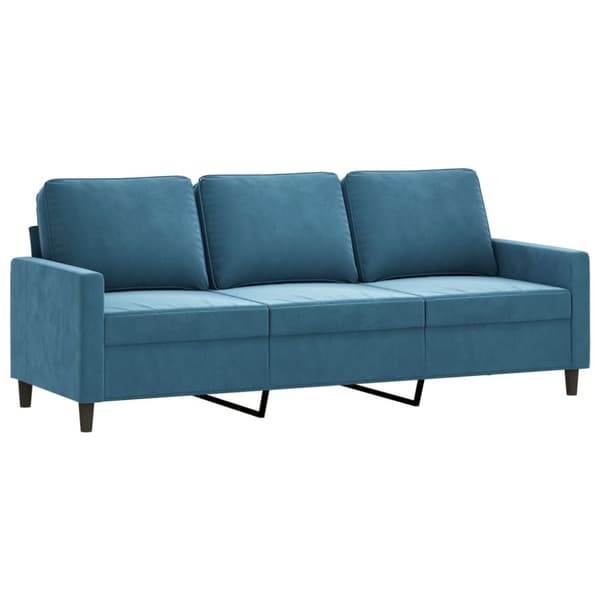 3-sitssoffa blå 180 cm sammet