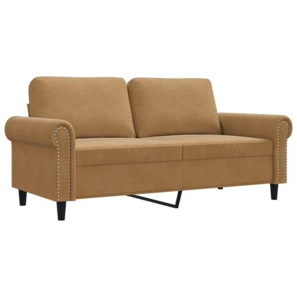 Soffa 2-sits brun 140 cm sammet