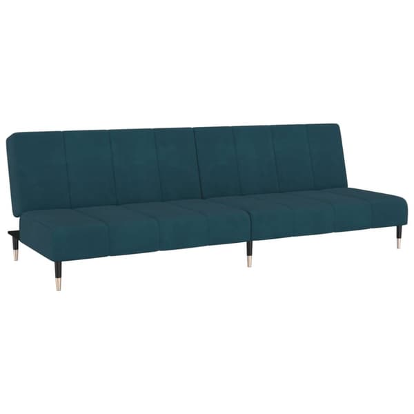 Bäddsoffa 2-sits blå sammet