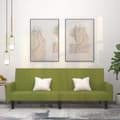 Miniatyrbild 1 av 2: Bäddsoffa 2-sits ljusgrön sammet