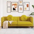 Miniatyrbild 1 av 2: Soffa med kuddar 3-sits gul sammet