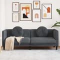 Miniatyrbild 1 av 2: Soffa med kuddar 3-sits mörkgrå sammet