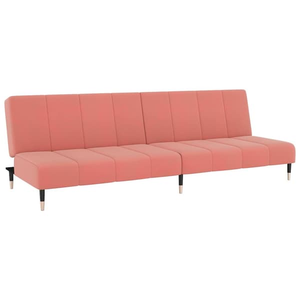 Bäddsoffa 2-sits rosa sammet
