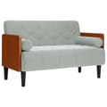 Miniatyrbild 2 av 2: Loveseat soffa med bolsterdynor ljusgrå 110 cm sammet