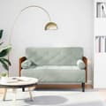 Miniatyrbild 1 av 2: Loveseat soffa med bolsterdynor ljusgrå 110 cm sammet