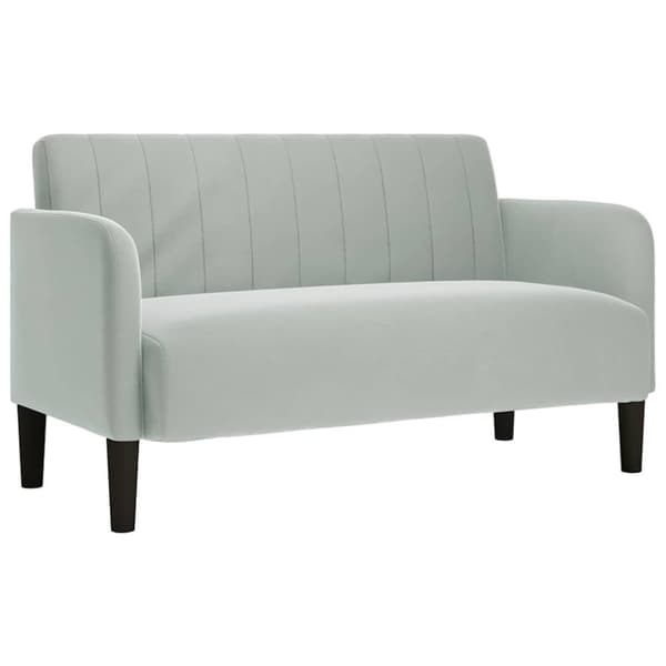 Loveseat soffa ljusgrå 109 cm sammet