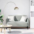 Miniatyrbild 1 av 2: Loveseat soffa ljusgrå 109 cm sammet