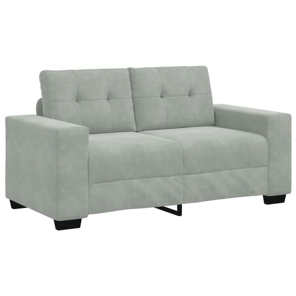 Loveseat soffa ljusgrå 120 cm sammet